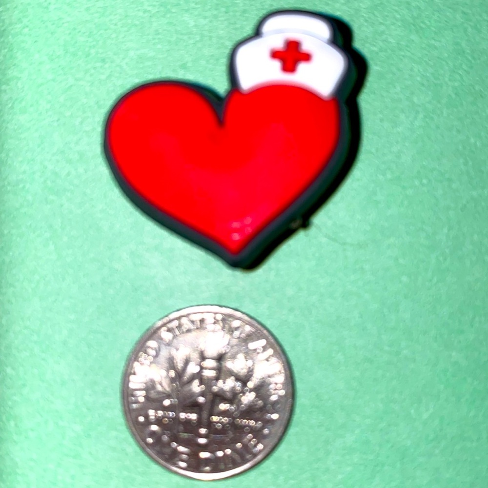 (10 for $15) Heart w/ RN Nurse Hat Dr. Health Medical Crocs Charms